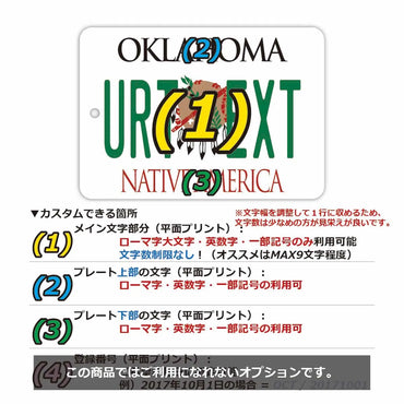 【ミラータグ】オクラホマ1994/オリジナルアメリカナンバープレート型エアフレッシュナー