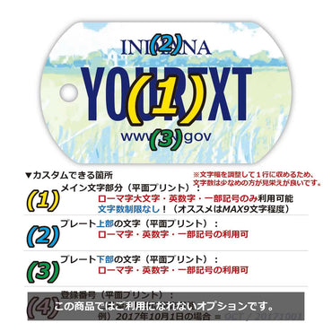 [狗牌] 印第安纳州 2003/原装美国车牌形状个性化钥匙扣