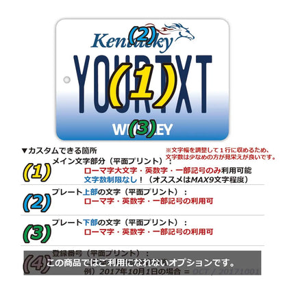 【ミラータグ】ケンタッキー2005/オリジナルアメリカナンバープレート型エアフレッシュナー PL8HERO