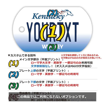 【犬用迷子札・ドッグタグ】ケンタッキー2005/オリジナルアメリカナンバープレート型 キーホルダー PL8HERO