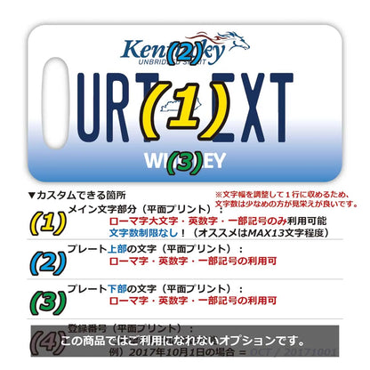 【ラゲッジタグ】ケンタッキー2005/オリジナルアメリカナンバープレート型・おしゃれ ・紛失防止タグ PL8HERO