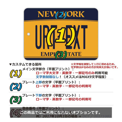 【ミラータグ】ニューヨーク2010年/オリジナルアメリカナンバープレート型エアフレッシュナー PL8HERO