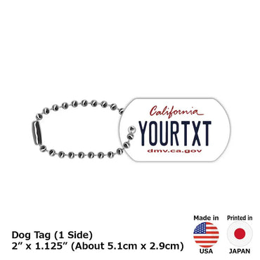 【犬用迷子札・ドッグタグ】カリフォルニア2011/オリジナルアメリカナンバープレート型 名入れキーホルダー
