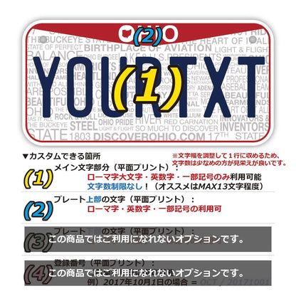【小・自転車用】オハイオ2013/オリジナルアメリカナンバープレート PL8HERO