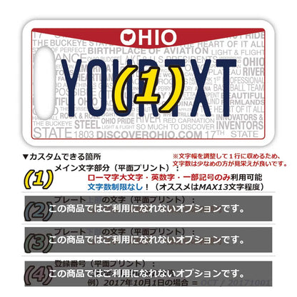 【ラゲッジタグ】オハイオ2013/オリジナルアメリカナンバープレート型・おしゃれ ・紛失防止タグ PL8HERO