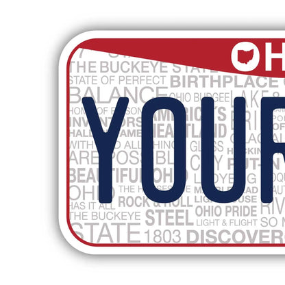 【ステッカー】オハイオ2013/オリジナルアメリカナンバープレート型・耐水・耐候・屋外OK PL8HERO