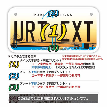 ネームプレート 【小・自転車用】ミシガン2014/オリジナルアメリカナンバープレート