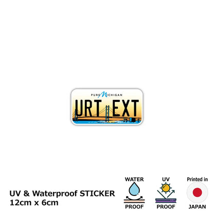 【ステッカー】ミシガン2014/オリジナルアメリカナンバープレート型・耐水・耐候・屋外OK PL8HERO