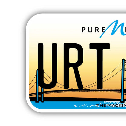 【ステッカー】ミシガン2014/オリジナルアメリカナンバープレート型・耐水・耐候・屋外OK PL8HERO