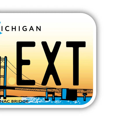 【ステッカー】ミシガン2014/オリジナルアメリカナンバープレート型・耐水・耐候・屋外OK PL8HERO