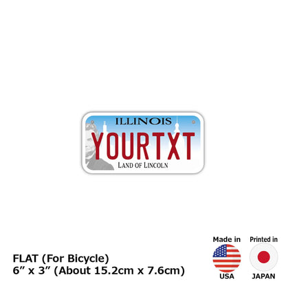 【小・自転車用】イリノイ2017/オリジナルアメリカナンバープレート PL8HERO