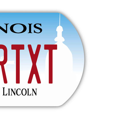 【犬用迷子札・ドッグタグ】イリノイ2017/オリジナルアメリカナンバープレート型 キーホルダー PL8HERO