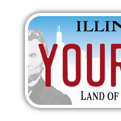 【ステッカー】イリノイ2017/オリジナルアメリカナンバープレート型・耐水・耐候・屋外OK PL8HERO