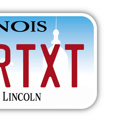 【ステッカー】イリノイ2017/オリジナルアメリカナンバープレート型・耐水・耐候・屋外OK PL8HERO