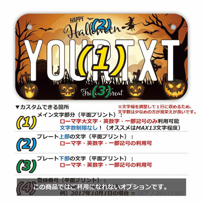 【小・自転車用】ハロウィン2021/オリジナルアメリカナンバープレート PL8HERO