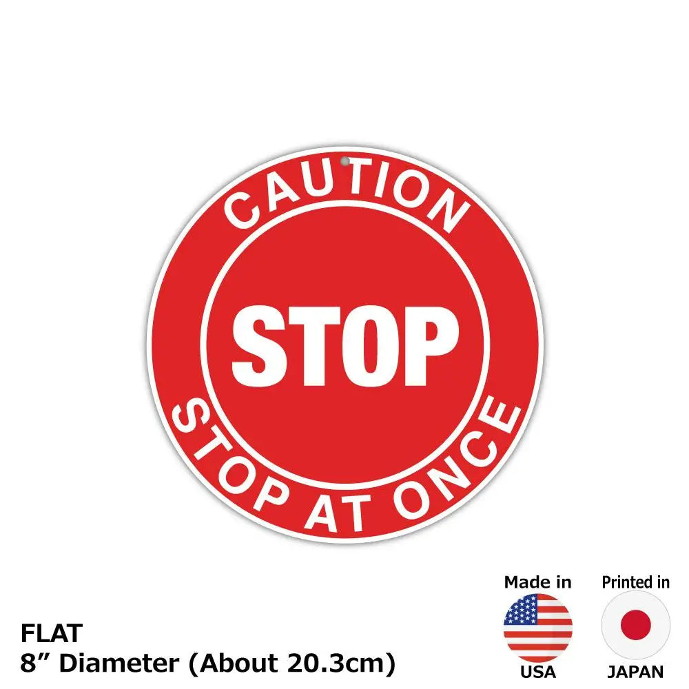 【丸形看板】標識・赤・一時停止・一旦停止/アメリカ製オリジナル看板(直径約20cm) PL8HERO