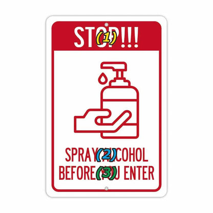 【長方形看板】アルコールスプレー/アメリカ製オリジナル看板(約20x30cm) PL8HERO