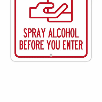 【長方形看板】アルコールスプレー/アメリカ製オリジナル看板(約20x30cm) PL8HERO