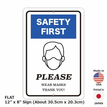 [Rectangular signboard] Wearing a mask / Original signboard made in the United States (approx. 20x30cm)