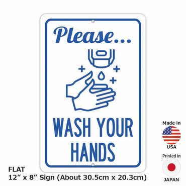 [Rectangular signboard] Hand wash / American original signboard (approx. 20x30cm)