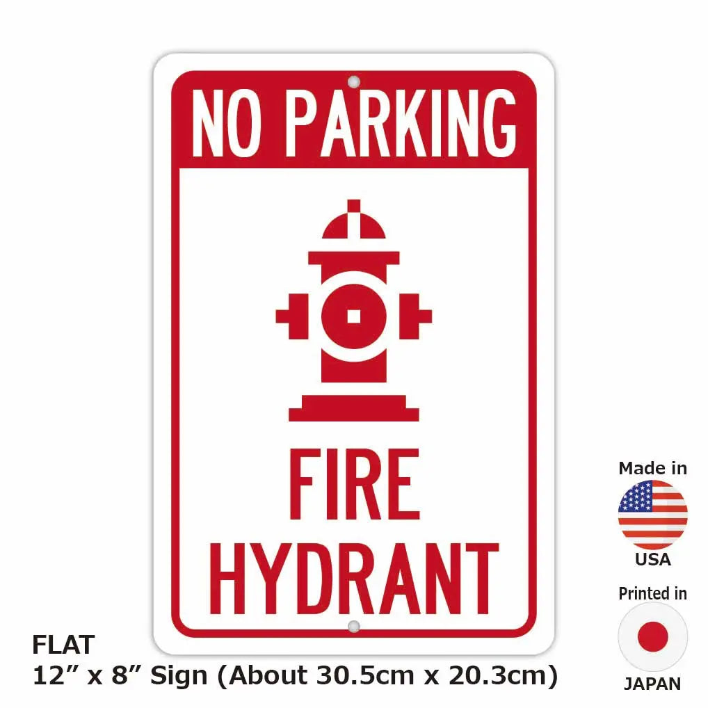 【長方形看板】消火栓につき駐車禁止/アメリカ製オリジナル看板(約20x30cm) PL8HERO