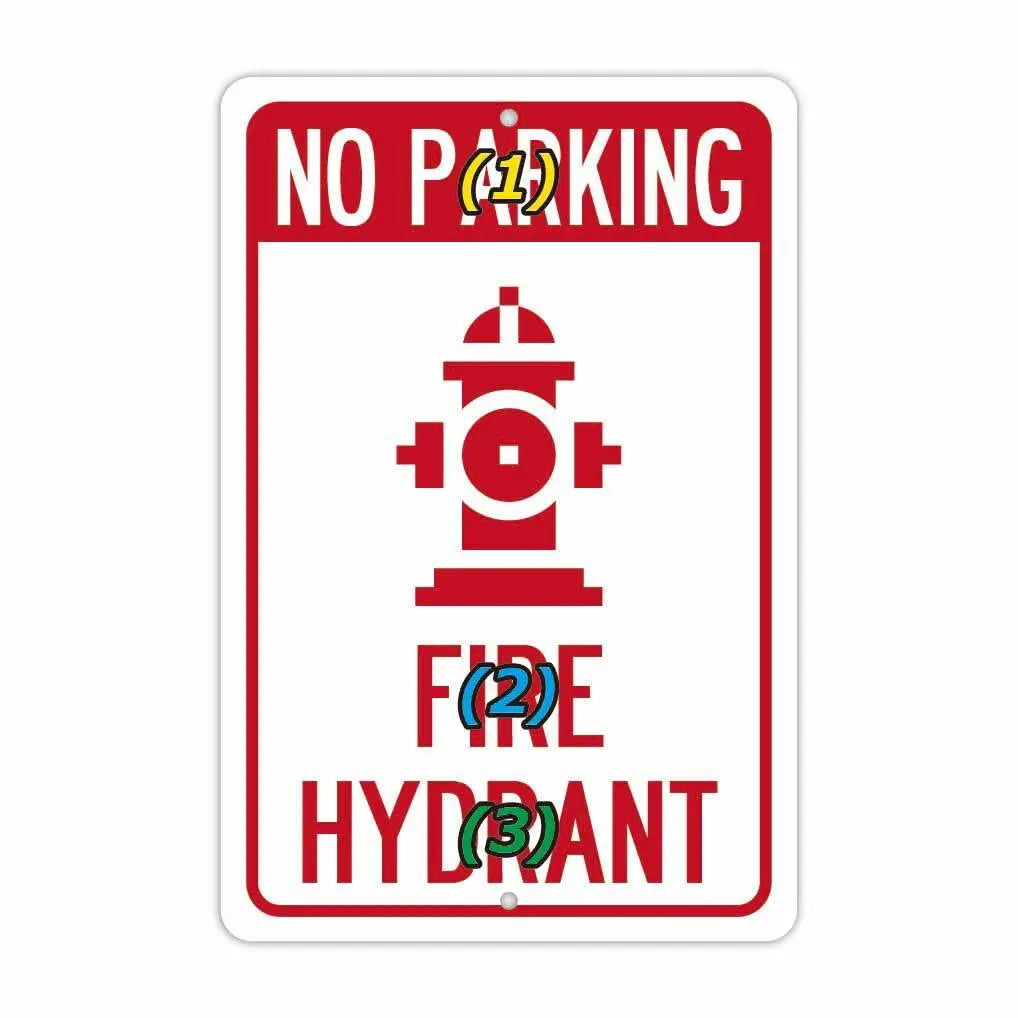 【長方形看板】消火栓につき駐車禁止/アメリカ製オリジナル看板(約20x30cm) PL8HERO