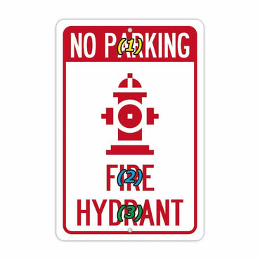 【長方形看板】消火栓につき駐車禁止/アメリカ製オリジナル看板(約20x30cm)