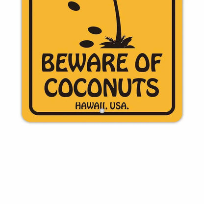 【長方形看板】ココナッツ落下注意/アメリカ製オリジナル看板(約20x30cm) PL8HERO