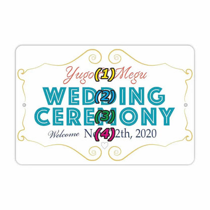 【長方形看板】ウェディングウェルカムボード・ターコイズ/アメリカ製オリジナル看板(約20x30cm) PL8HERO