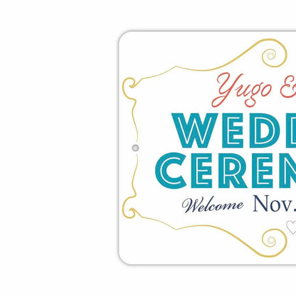 【長方形看板】ウェディングウェルカムボード・ターコイズ/アメリカ製オリジナル看板(約20x30cm) PL8HERO