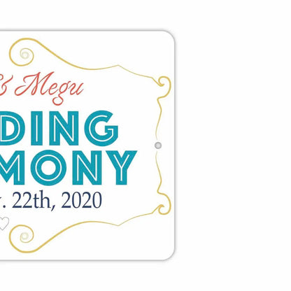 【長方形看板】ウェディングウェルカムボード・ターコイズ/アメリカ製オリジナル看板(約20x30cm) PL8HERO