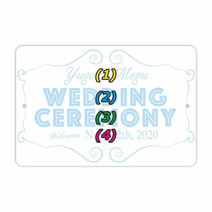 【長方形看板】ウェディングウェルカムボード・ブルー/アメリカ製オリジナル看板(約20x30cm) PL8HERO