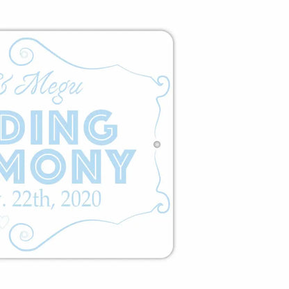 【長方形看板】ウェディングウェルカムボード・ブルー/アメリカ製オリジナル看板(約20x30cm) PL8HERO