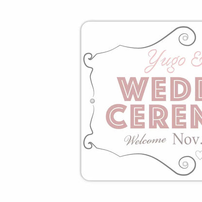 【長方形看板】ウェディングウェルカムボード・ピンク/アメリカ製オリジナル看板(約20x30cm) PL8HERO