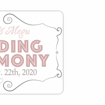 【長方形看板】ウェディングウェルカムボード・ピンク/アメリカ製オリジナル看板(約20x30cm) PL8HERO