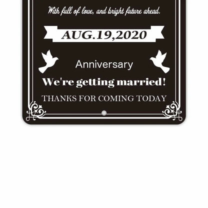 【長方形看板】ウェディングウェルカムボード・カー・ブラック/アメリカ製オリジナル看板(約20x30cm) PL8HERO