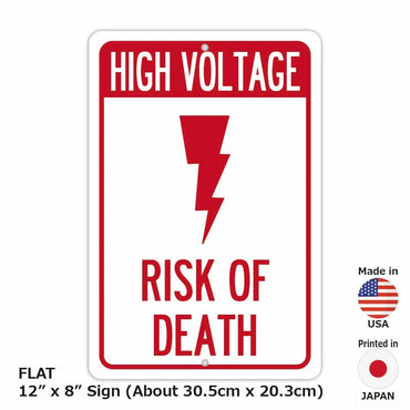 [Rectangular signboard] High voltage current / Risk of death / Original signboard made in the United States (approx. 20x30cm)