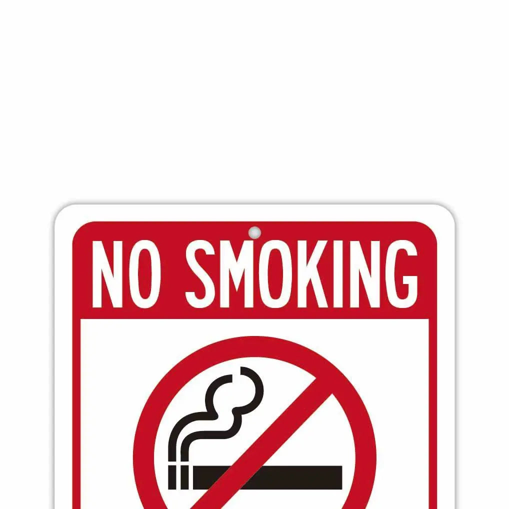 【長方形看板】禁煙 / 自身が燃えていない限り、煙を出す事禁止/アメリカ製オリジナル看板(約20x30cm) PL8HERO