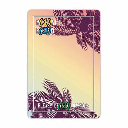 【長方形看板】メッセージボード・ヤシの木/アメリカ製オリジナル看板(約20x30cm) PL8HERO