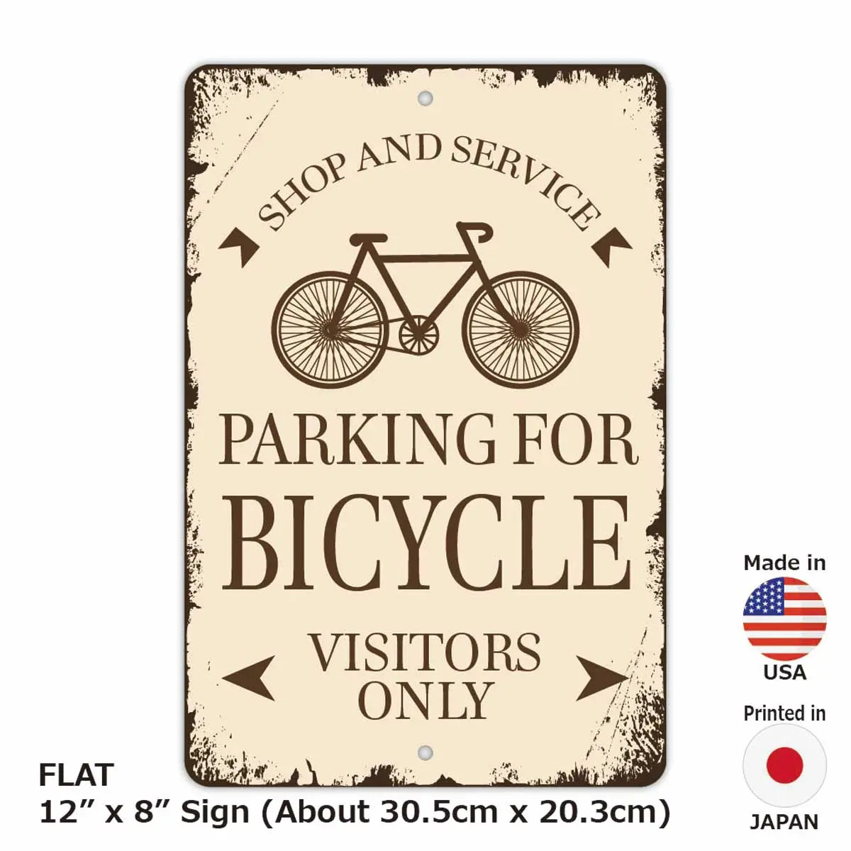 【長方形看板】クラシックパーキングサイン・自転車/アメリカ製オリジナル看板(約20x30cm) PL8HERO