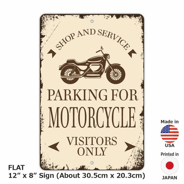 [Rectangular signboard] Classic parking sign / motorcycle / American original signboard (approx. 20x30cm)