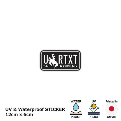 【ステッカー】ワイオミング56/オリジナルアメリカナンバープレート型・耐水・耐候・屋外OK PL8HERO