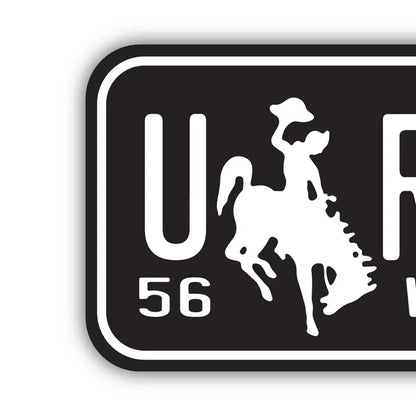 【ステッカー】ワイオミング56/オリジナルアメリカナンバープレート型・耐水・耐候・屋外OK PL8HERO