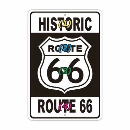 【長方形看板】ルート66/アメリカ製オリジナル看板(約20x30cm) PL8HERO
