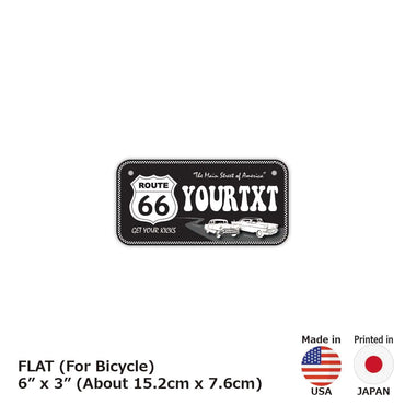 カスタムライセンスプレート 【小・自転車用】ルート66ブラック/オリジナルアメリカナンバープレート