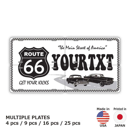 【マルチプレート】ルート66ホワイト/オリジナルアメリカナンバープレート PL8HERO