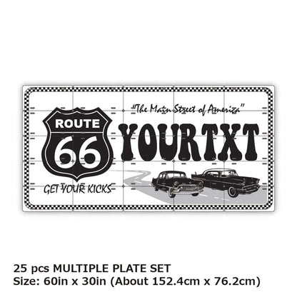 【マルチプレート】ルート66ホワイト/オリジナルアメリカナンバープレート PL8HERO