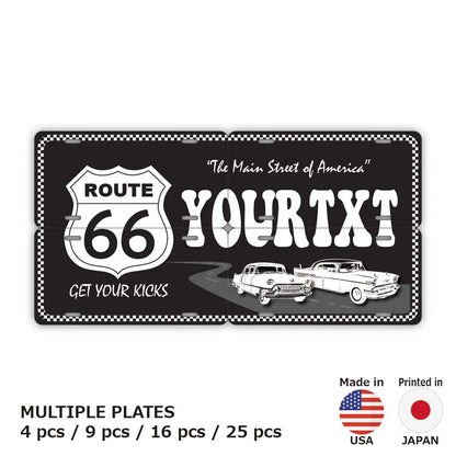 【マルチプレート】ルート66ブラック/オリジナルアメリカナンバープレート PL8HERO