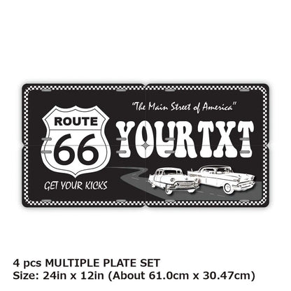【マルチプレート】ルート66ブラック/オリジナルアメリカナンバープレート PL8HERO