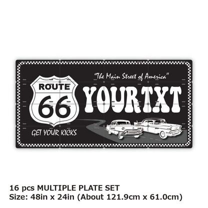 【マルチプレート】ルート66ブラック/オリジナルアメリカナンバープレート PL8HERO